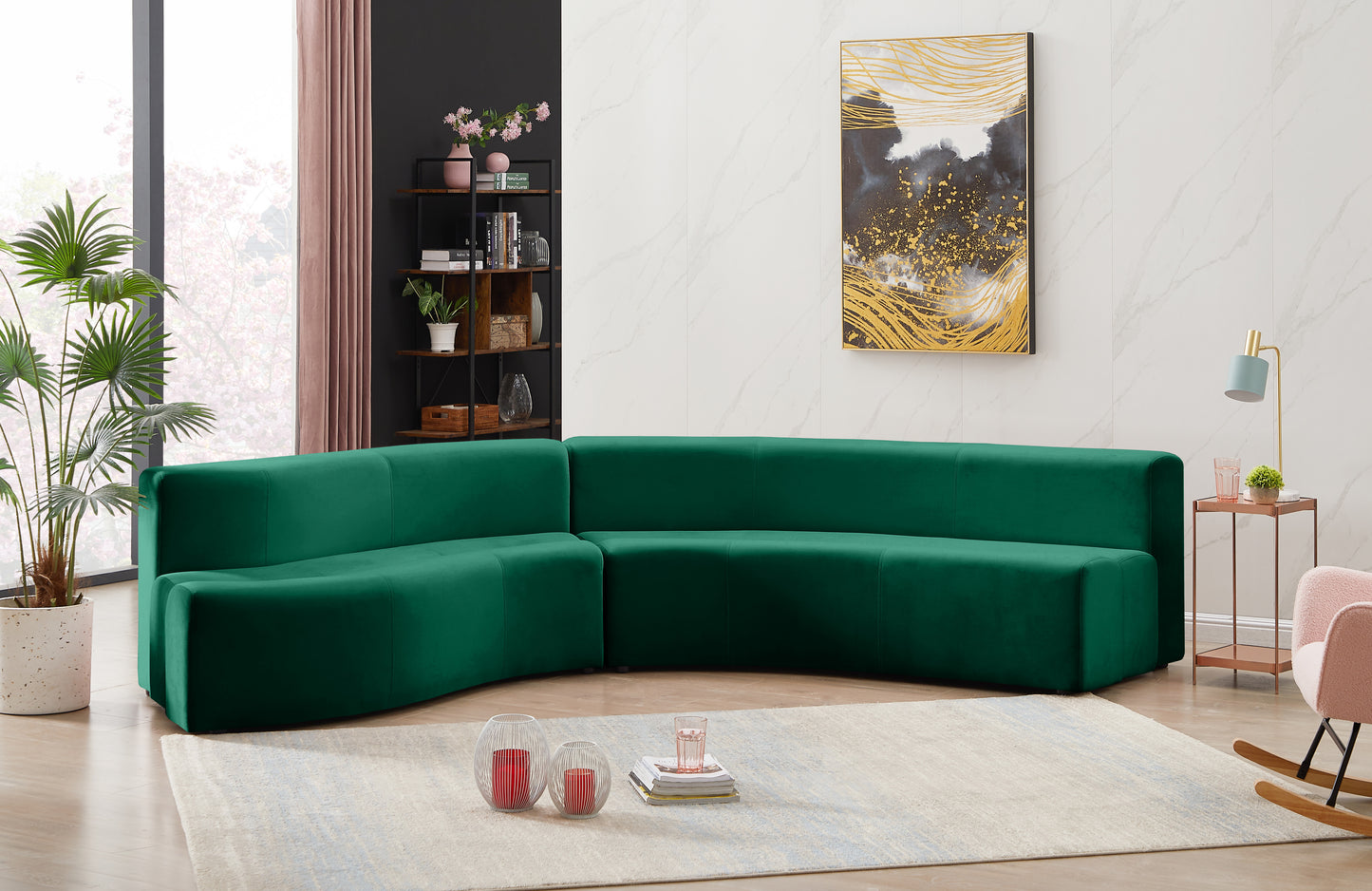 Curvy Velvet Sectional