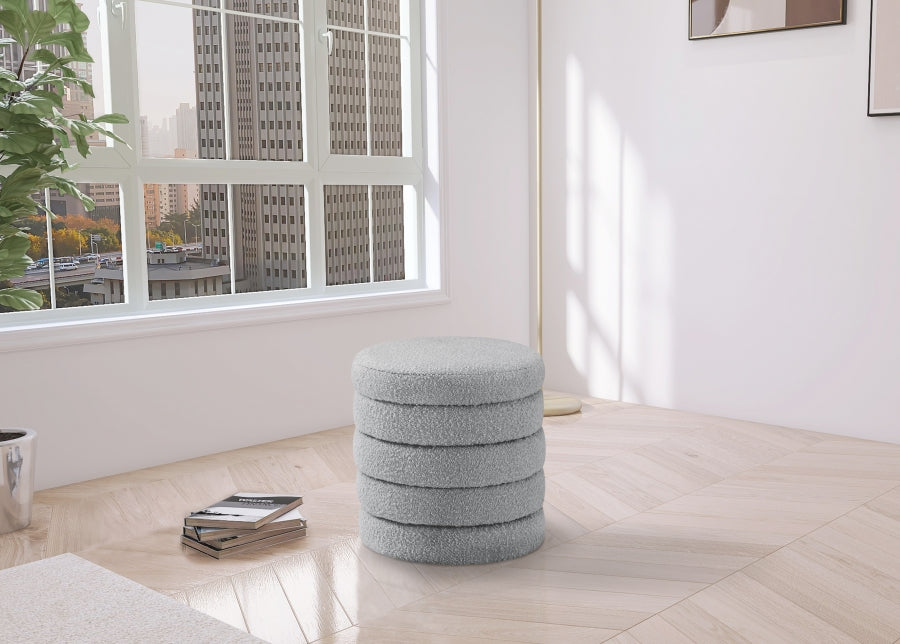 Althia Boucle Fabric Stool | Ottoman