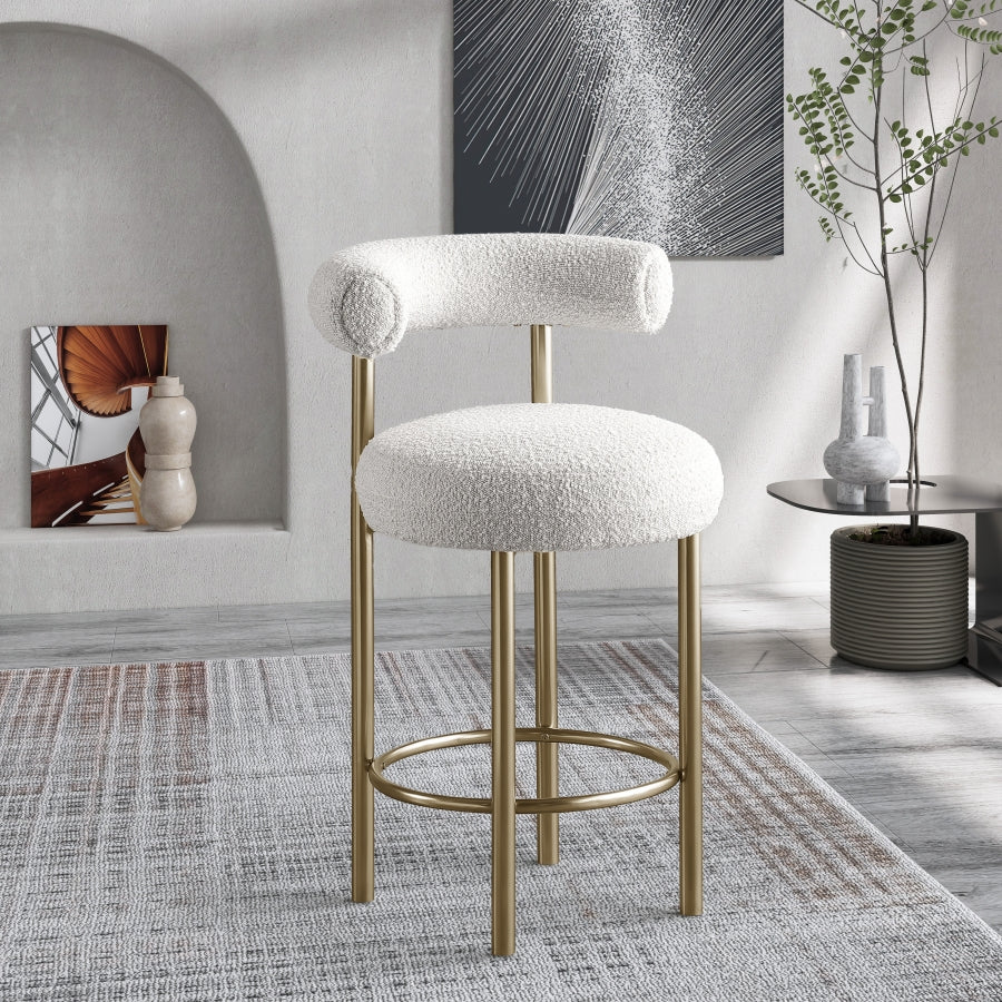 Bordonia Boucle Fabric Stool