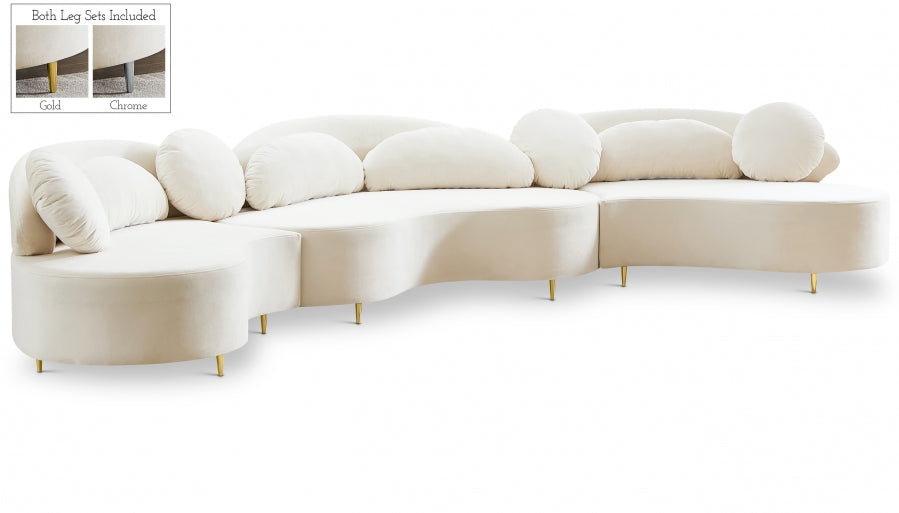 Vida Velvet 3pc. Sectional