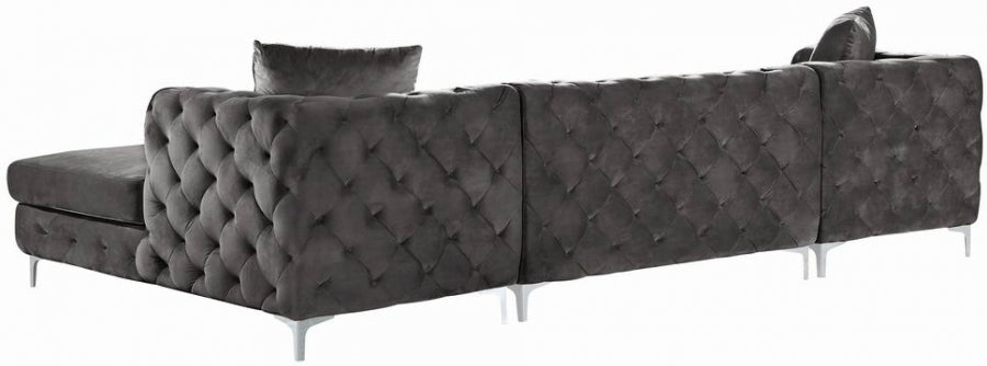 Gaby Velvet 3pc. Sectional