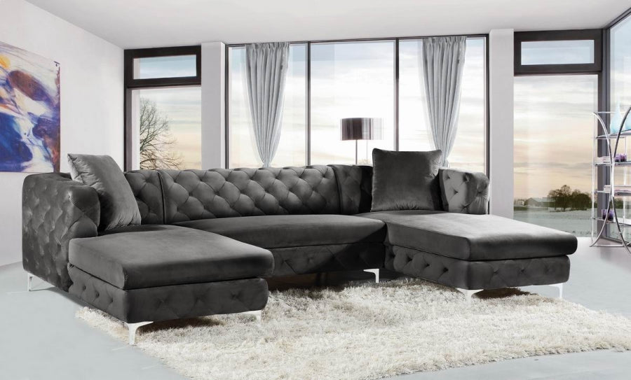 Gaby Velvet 3pc. Sectional