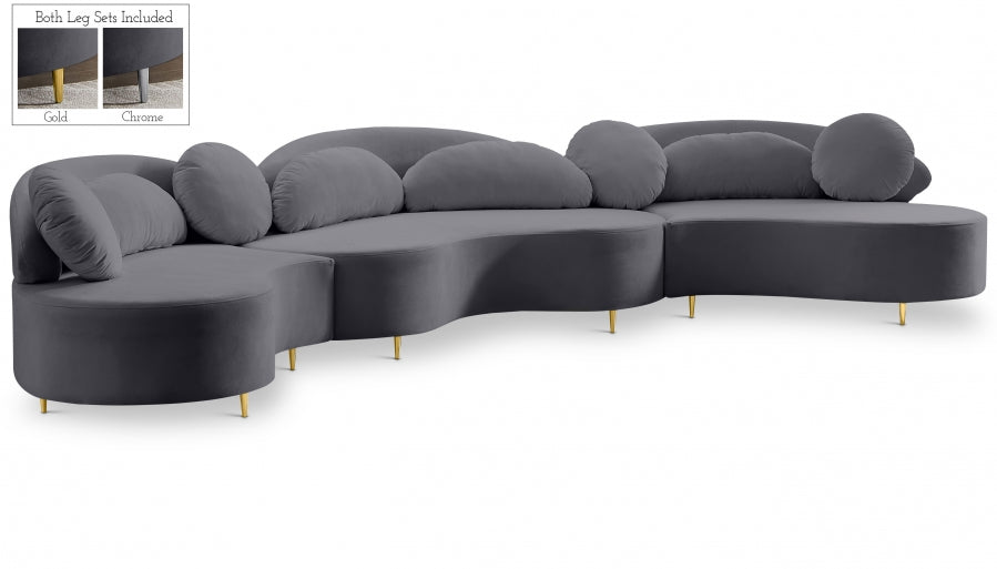 Vida Velvet 3pc. Sectional