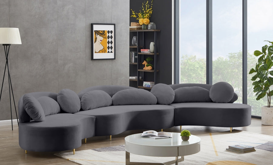 Vida Velvet 3pc. Sectional