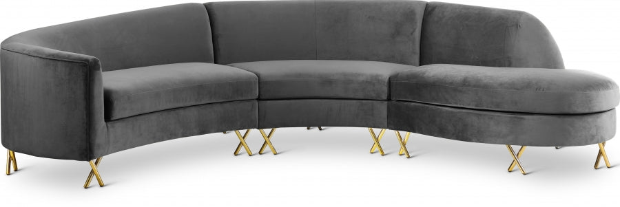 Sosa Velvet 3pc. Sectional