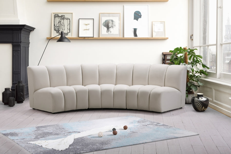 Infinity Velvet 3pc. Modular Sectional