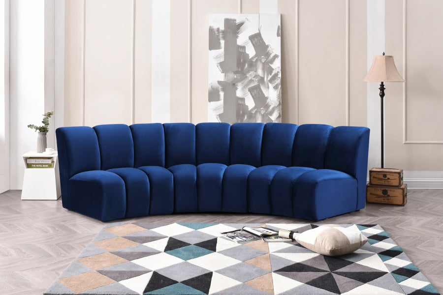 Infinity Velvet 3pc. Modular Sectional