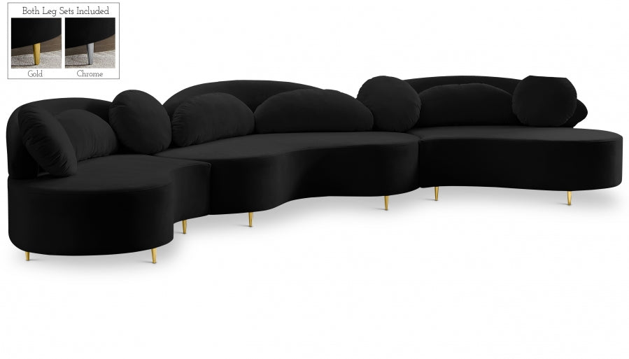 Vida Velvet 3pc. Sectional