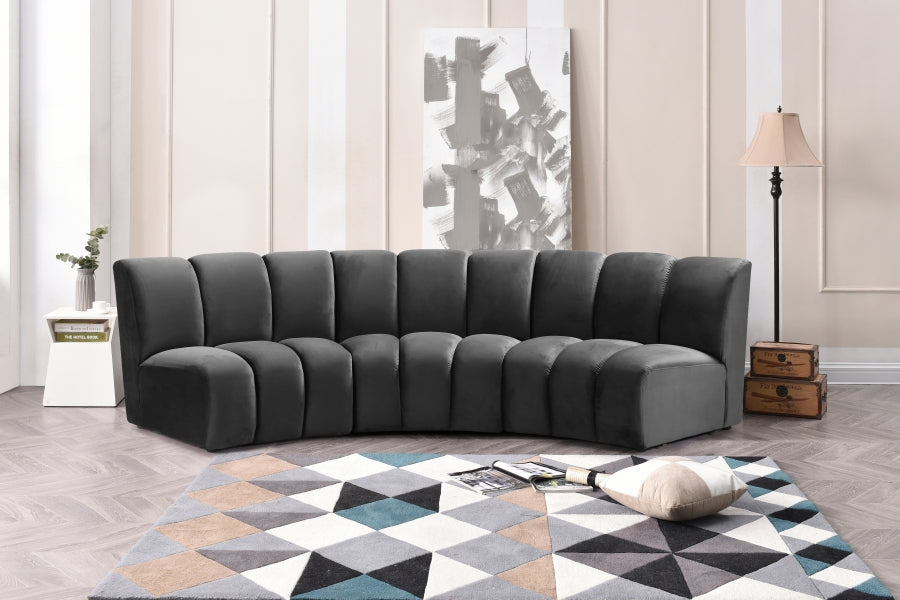 Infinity Velvet 3pc. Modular Sectional