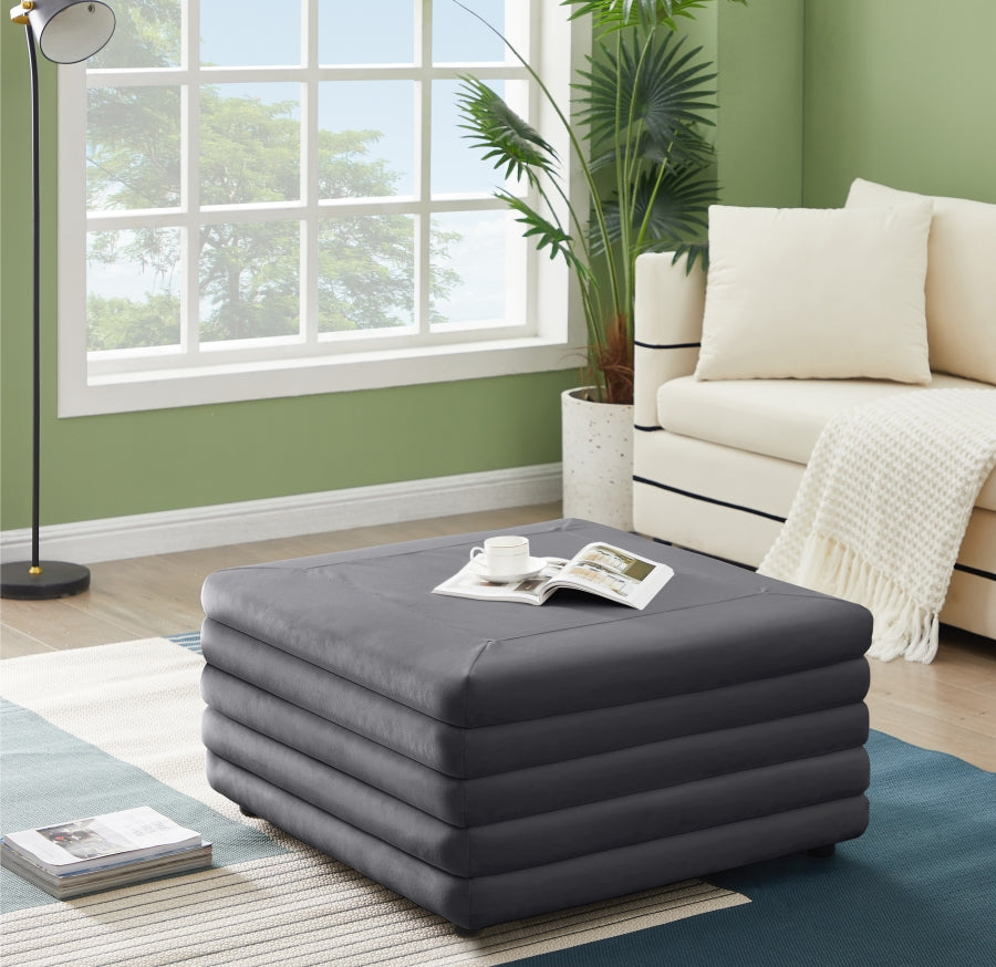 Lotus Velvet Ottoman