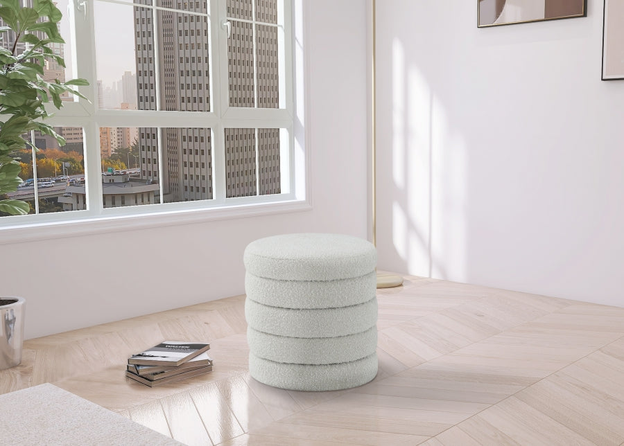 Althia Boucle Fabric Stool | Ottoman