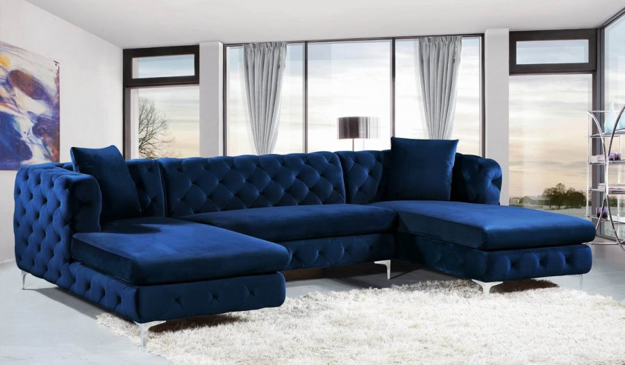 Gaby Velvet 3pc. Sectional