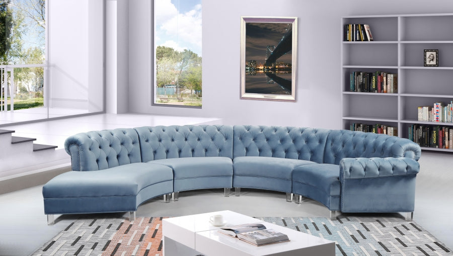 Austin Velvet 3pc. Sectional