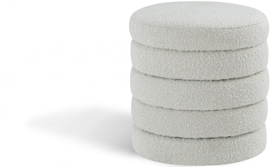 Althia Boucle Fabric Stool | Ottoman