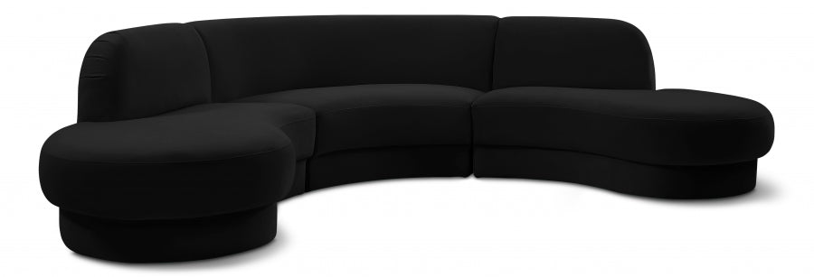 Reva Velvet 3pc. Sectional